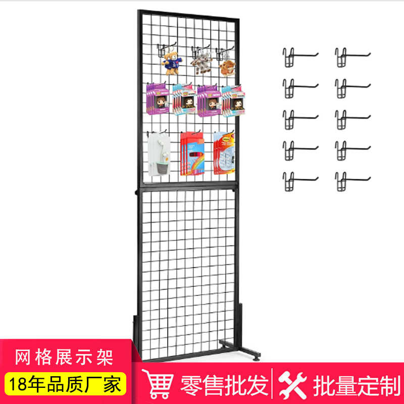 定制款网格摆摊折叠架定做带轮网片展示架集市地摊架子挂衣服架子