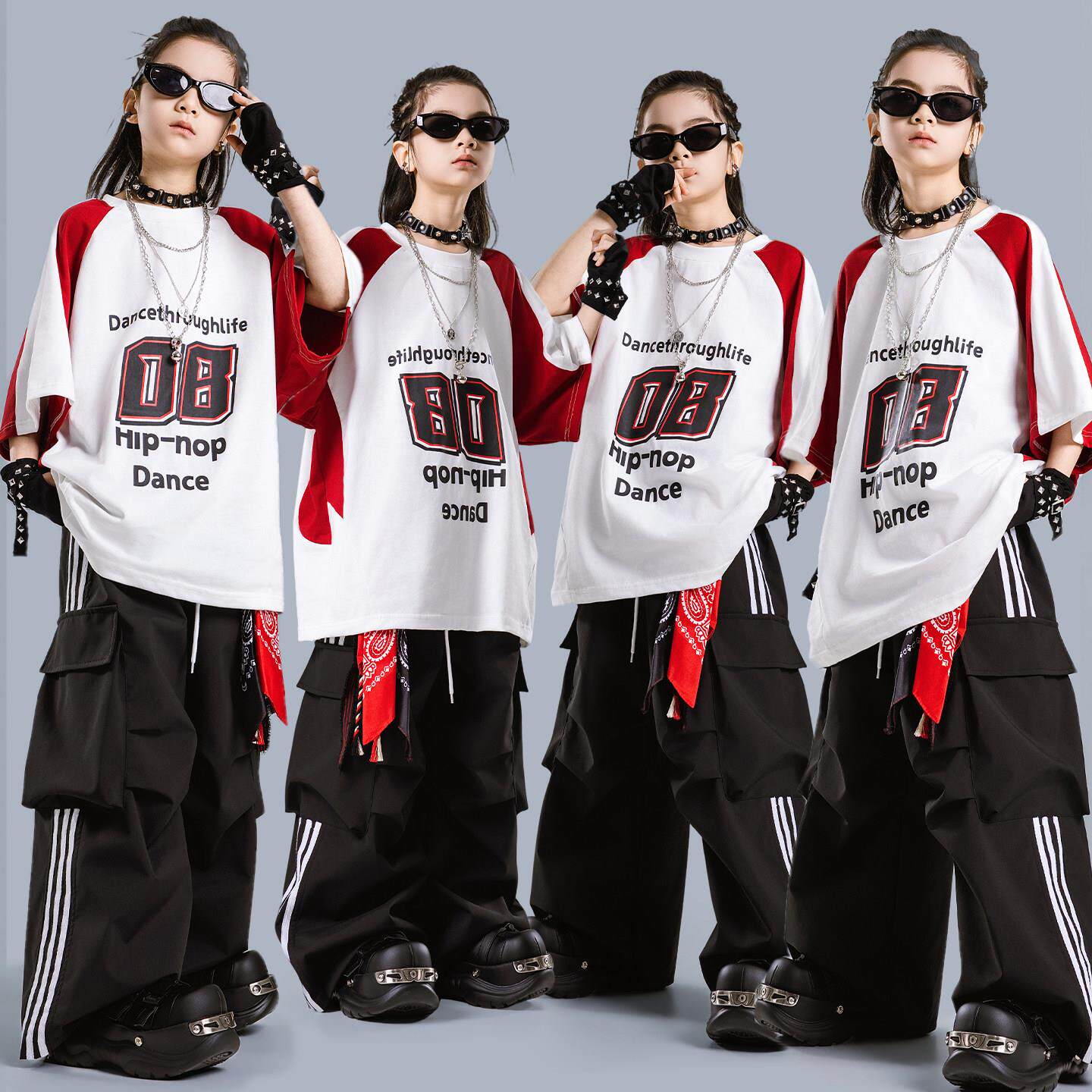 儿童街舞潮服幼儿嘻哈酷帅炸街演出服男女童日常穿搭舞台表演服装