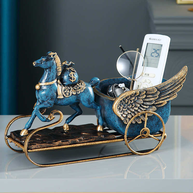 金马家居装饰玄关吉祥摆件创意门口鞋柜上放钥匙客厅遥控器收纳盒