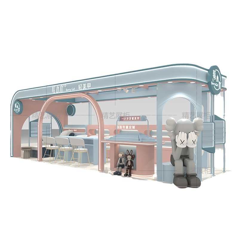 高端商场穿戴甲展示柜整店设计中岛银饰陈列多经点位烤漆展柜定制