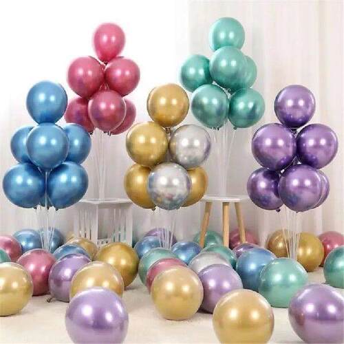 10-50pcs 12 Inch Metal Chrome Latex Balloons Wedding Party