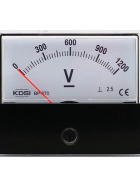康的斯指针式电压表BP-670 DC1200V直流电压表 圆形开孔电表