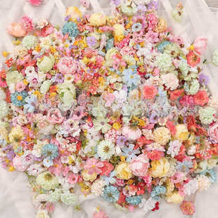 仿真小花朵混搭材料包 绢花头饰花环手工材料花环裙撑婚庆布景