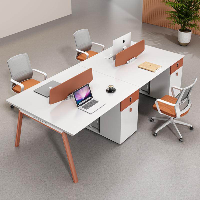 新款四人位办公桌 办公家具屏风工位隔断职员桌椅组合四人办公桌