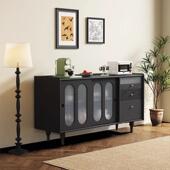 法式 古厅现风实木餐YZ 11边柜复古民宿餐代简中约餐边柜收纳储