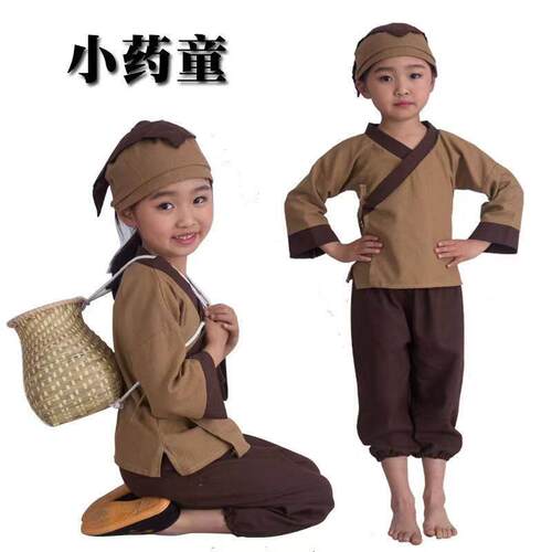 守株待兔演出服木质小锄头道具舞台剧兔子农夫小草禾苗锄禾课本剧