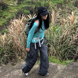 女美利奴羊毛保暖速干衣，登山滑雪跑步骑行美丽诺圆领长袖户外徒步