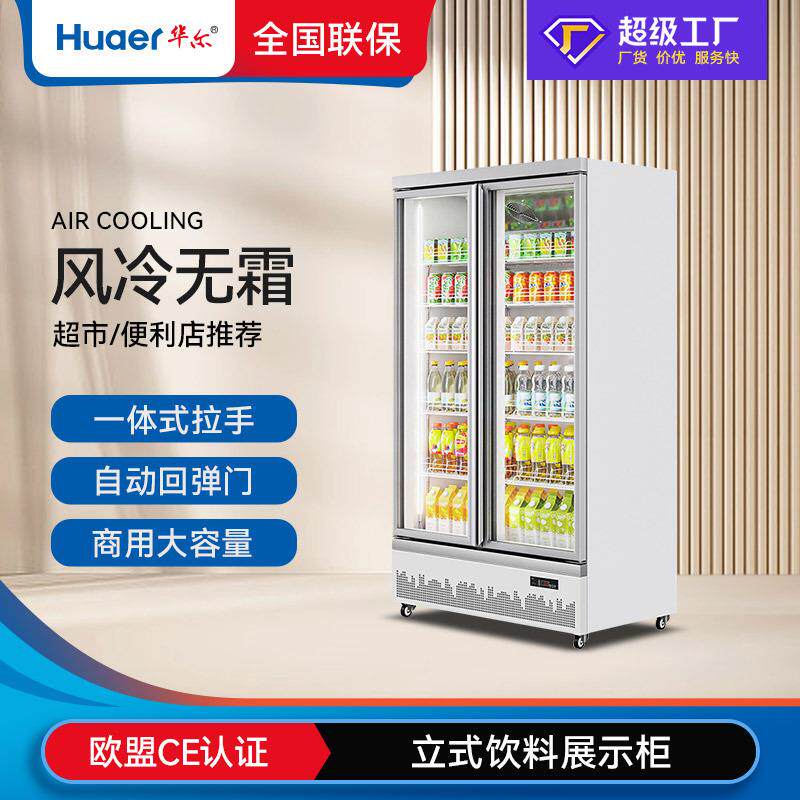 双开门饮料冷藏展示柜冰箱一体机立式冰柜商用超市饮品保鲜柜厂家