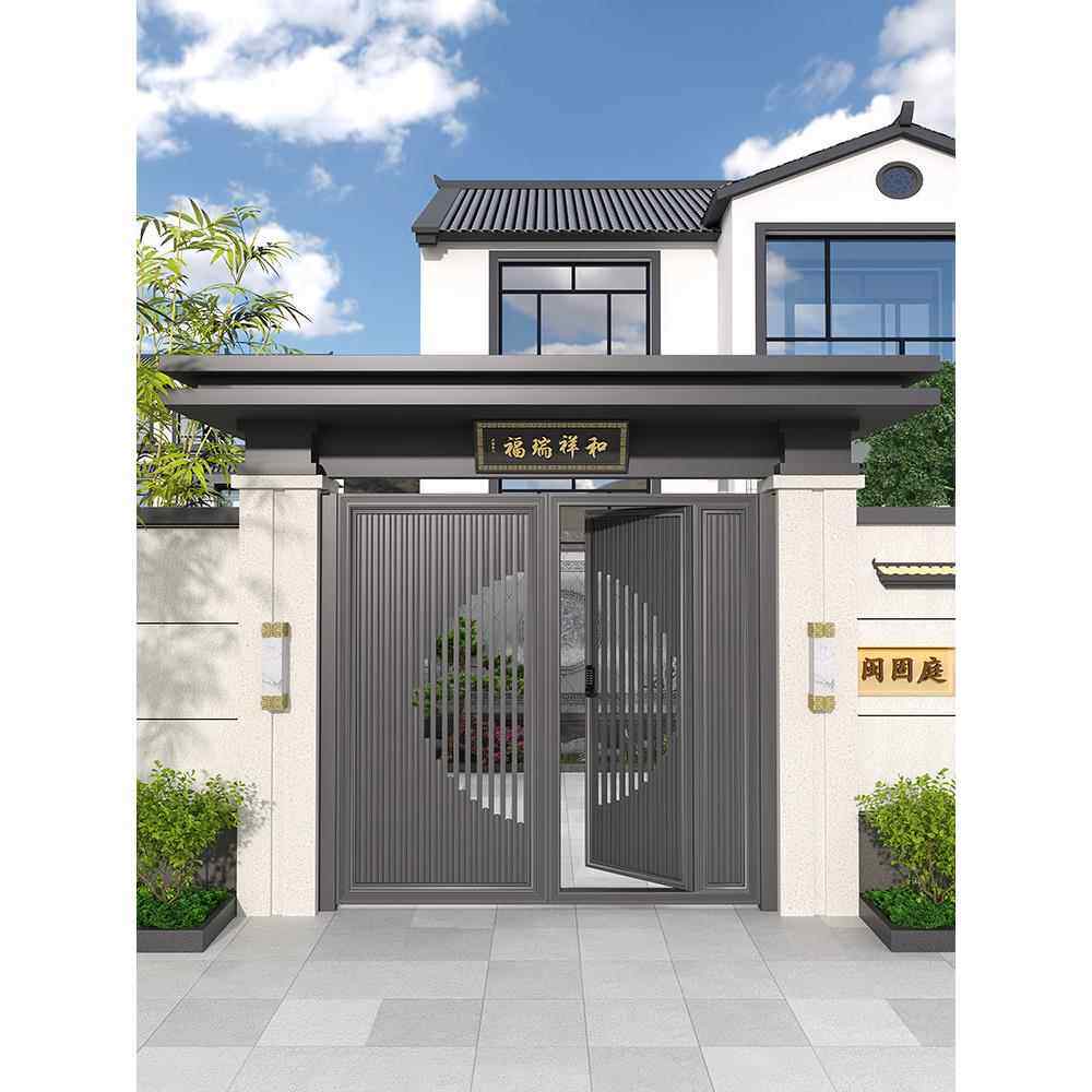 铝合金别墅大门铁艺庭院门户外农村花园双开门铝艺大门院子自建房