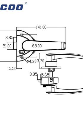 斯拉科房车按压1手锁旅居车弧形1按钮拉手卫生间70306推拉门锁A65