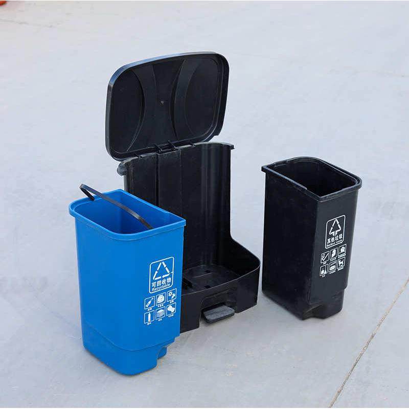 双分类脚踏家用塑料垃圾桶公共场合酒店厨房学校分类脚踏垃圾桶