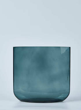 售楼处水晶花高端琉璃干花套装摆件刀锋花瓶器花艺扁饰品样板房