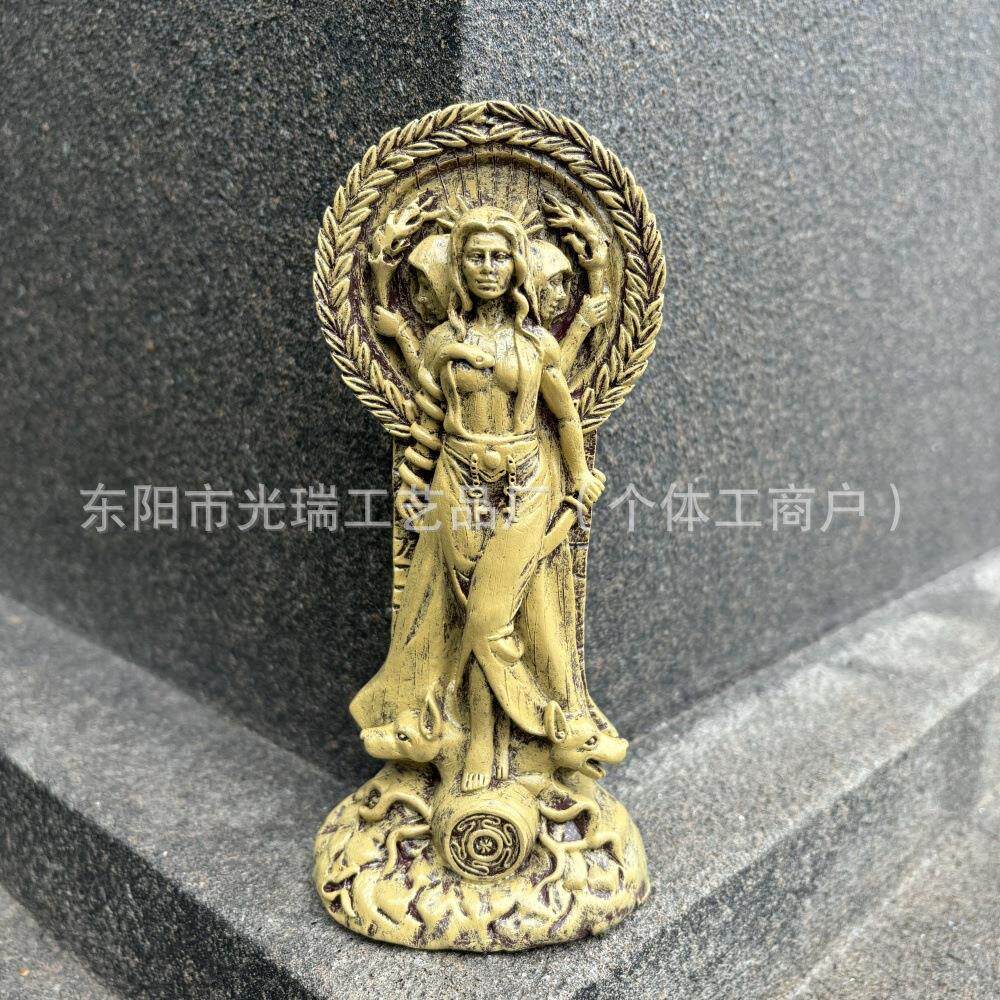 希腊女神赫卡特雕像异教神祭坛树脂工艺品家居装饰摆件雕像 - 实物图