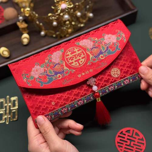 高档婚礼红包万元红包高端刺绣红包布艺改口专用红包厂家直销