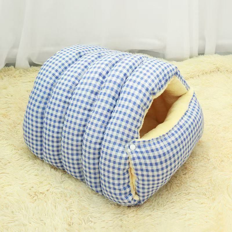 躲猫猫秋冬格子宠物封闭猫咪沙发