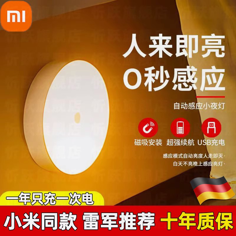 德国小夜灯智能自动人体感应灯夜间楼道卧室睡眠人来即亮人走即灭