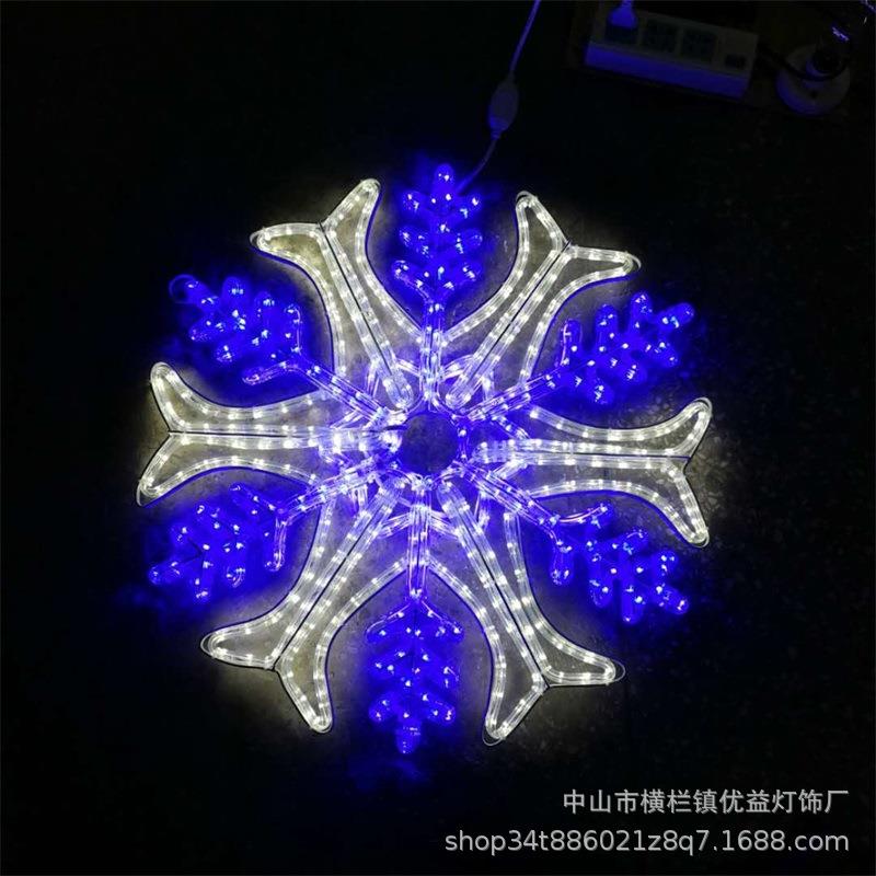 雪花造型图案灯LED户外防水商场店铺装饰挂件工程款雪花外墙布景