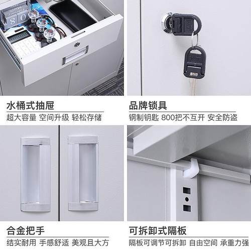 办文件公柜铁尘皮柜子办公带锁铁艺储FH-X2物案柜钢制防书柜玻璃