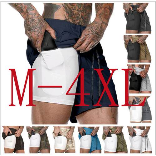Light panel shorts plus size sports running training