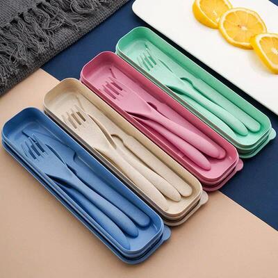 Creative portable cutlery box knife, fork and spoon set plas