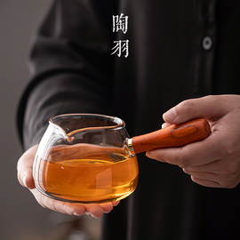 玻璃侧把公道杯，加厚公杯耐高温分茶器高档大容量茶海套装功夫茶具