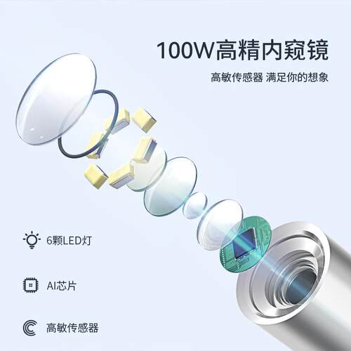 泰.视朗儿童家用带屏发光MS500耳勺寸高清屏359m直径采耳店m可视