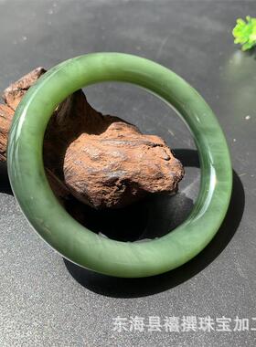 禧撰 天然猫眼碧玉手镯和田玉老坑料猫眼平安女正装手镯现货