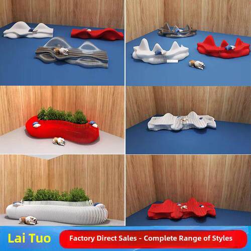 户外GRC座椅定制水磨石泰科石UHPC广场公园学校玻璃钢树池坐凳