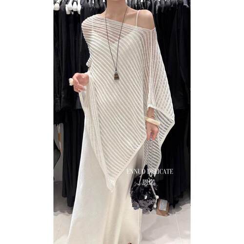 Get Some Sun White Off-shoulder Neckline Asymmetrical Hem