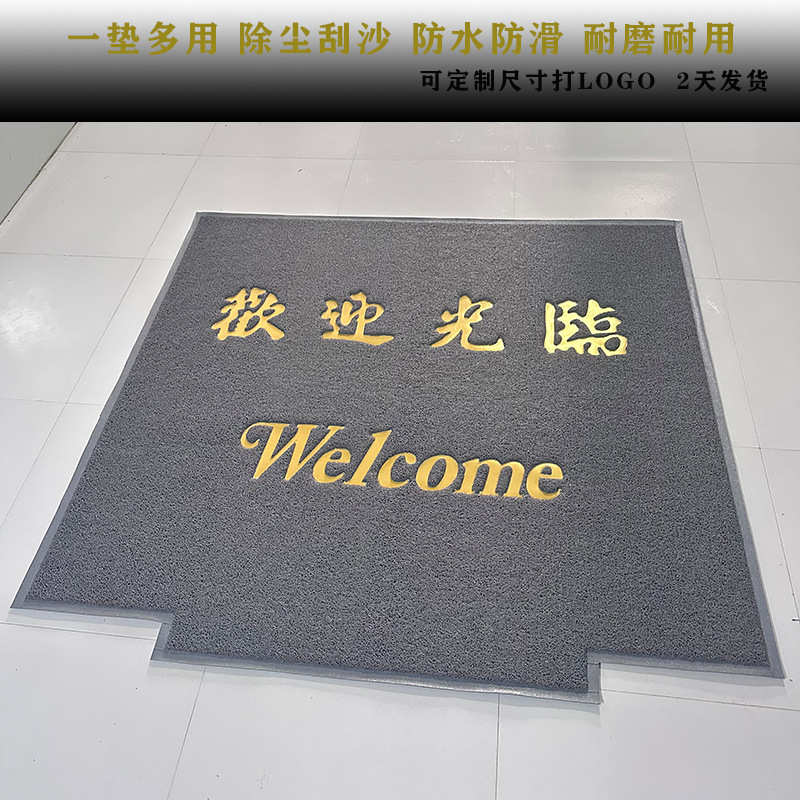 pvc丝圈星期电梯轿厢地垫酒店门口迎宾防滑欢迎光临广告logo 地毯