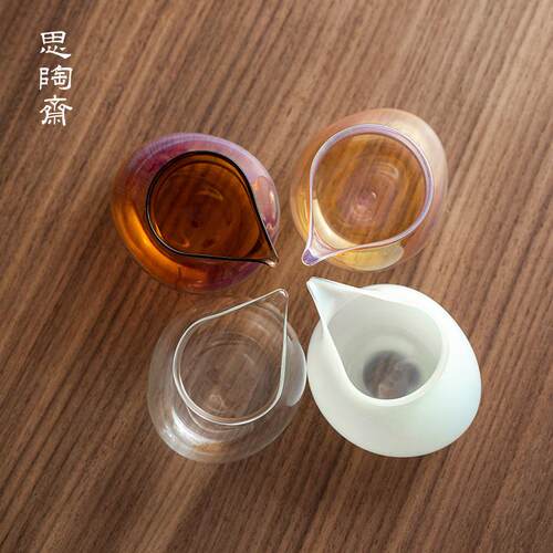 思陶斋高硼YCU硅彩公道耐高温分器杯茶海炫手工吹制茶道配茶件匀