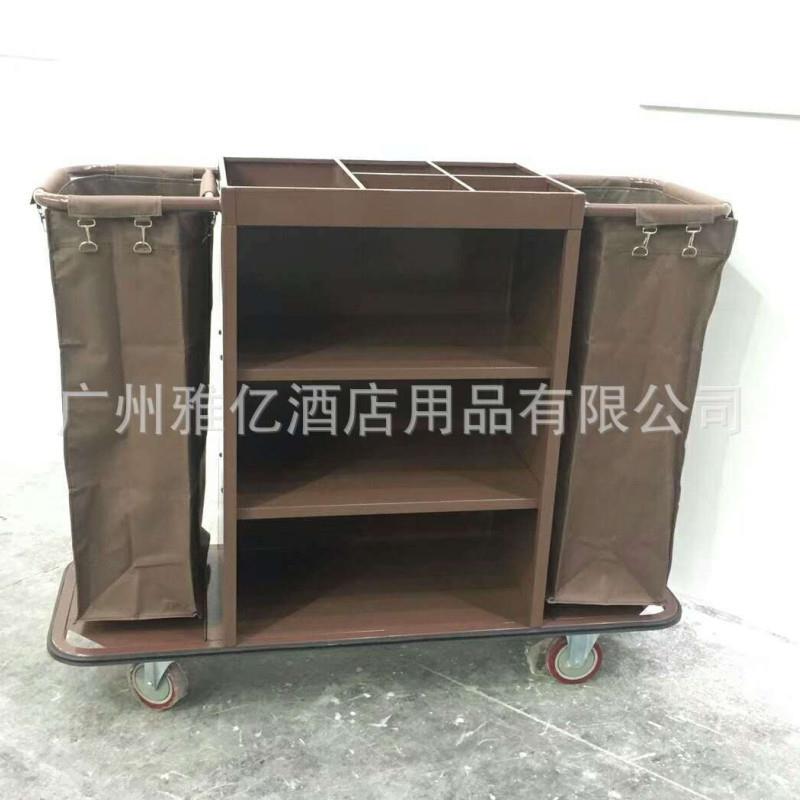 工厂宾馆铁烤漆加厚客房服务车大号工作车酒店三层布草收集车