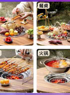 围炉煮茶叠木桌家用室内取暖户外庭院炭碳体烧烤烤火炉一木FBVGBC