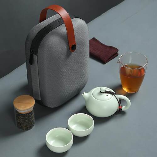 高档杯陶瓷旅行具套装快旅客杯一壶二便携茶式户外游功夫茶具定制