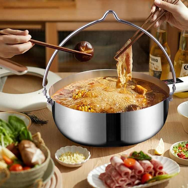 岚诺户外野营用吊蒸锅自驾游烧烤聚餐大蒸锅大吊锅2-4L篝火锅吊锅