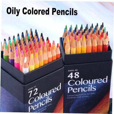 12/18/24/36/48/72 Colors Oily Colored Pencils Hexagon