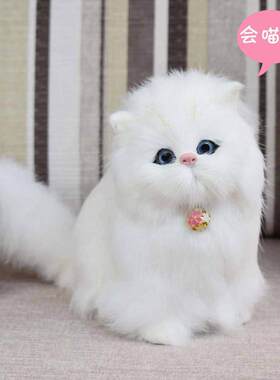 会叫的小猫彷真猫咪动物模型硬体玩偶静态摆件儿童毛绒玩具送女友