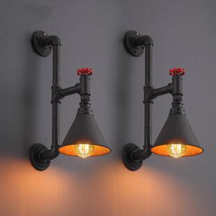 工业风单头美式乡村铁艺灯LOFT创意楼梯灯复古风格壁灯水管壁灯