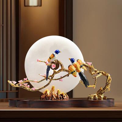 眉梢平喜安扣摆9996件装高档新中式上客厅电视柜博古架饰乔迁新居