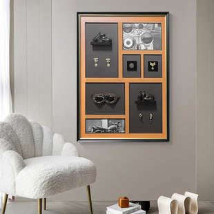 轻奢马术装置画美式立体3D实物画欧式瓷盘挂画球杆高档大气装饰画