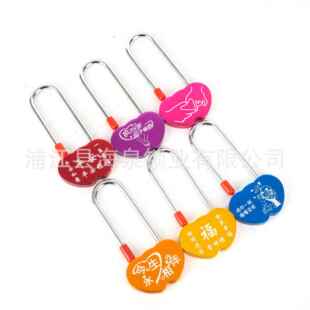 新款许愿锁长柄彩色同心锁钥匙挂锁景区装饰传统挂锁五金挂件