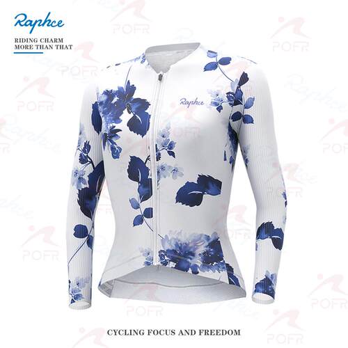 Raphce新款青花瓷夏季女士骑行服女款山地车骑行服长裤自行车长袖