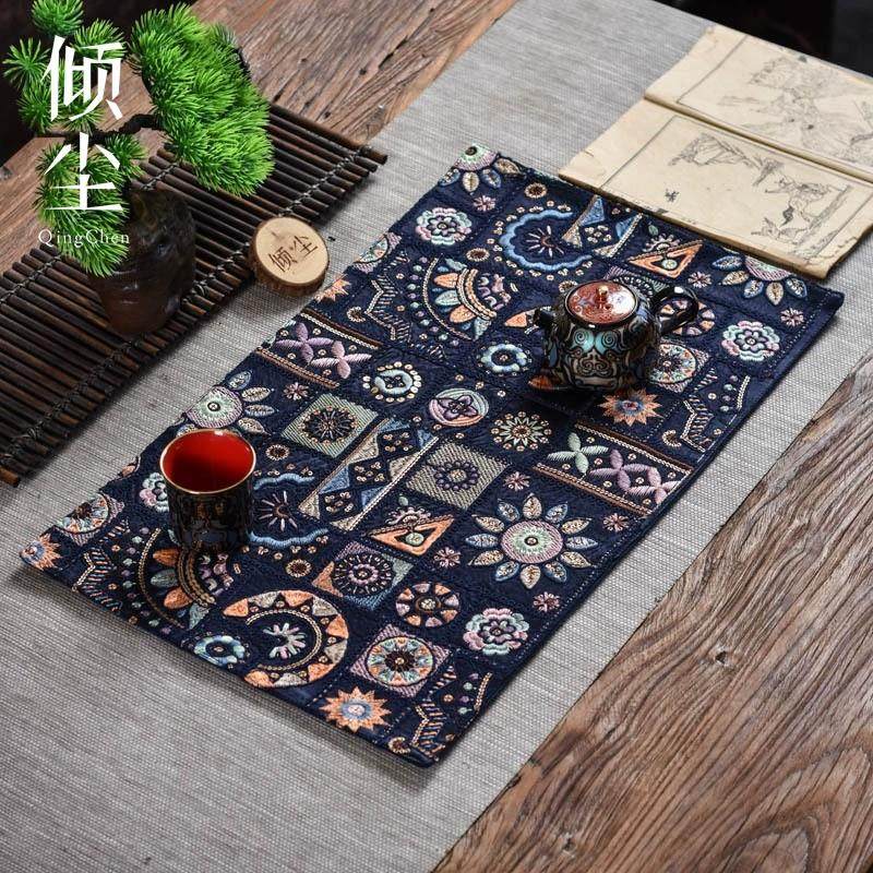 重工刺绣茶席 民族风双层加厚茶垫 防烫隔热干泡席,居家布艺,茶席,淘宝优惠券,粉丝福利购,淘宝优惠卷