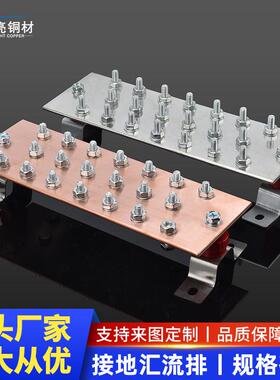 T2紫铜排汇流排 镀锡锌镍铜排 T3定制地排机房紫铜排加工打孔成型