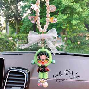 Skull礼panda熊喵喵时髦 真正 汽吊坠内饰吊后坠汽车车 新 正品