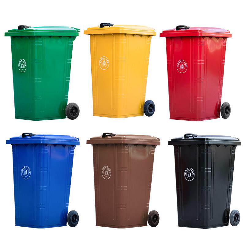 环卫户外垃圾桶分类大号方形挂车 240升不锈钢50L防火镀锌板铁制