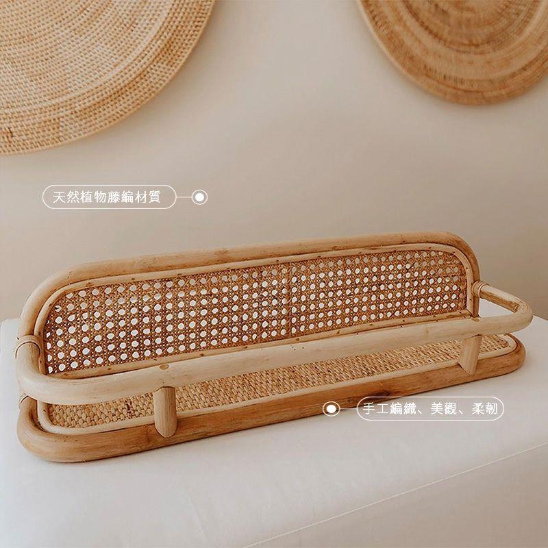 墙上置物架藤编长条壁挂墙挂收纳装饰架洗手间浴室入户高级免打孔