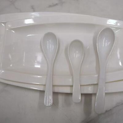 Creative White Melamine Round Platter for Hotel Hot Pot Banq