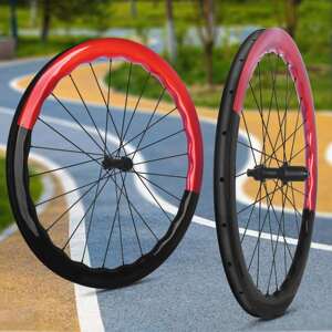 波浪圈700C36T锐杰逊公路自行车碳纤维轮组碟刹框高5045mm