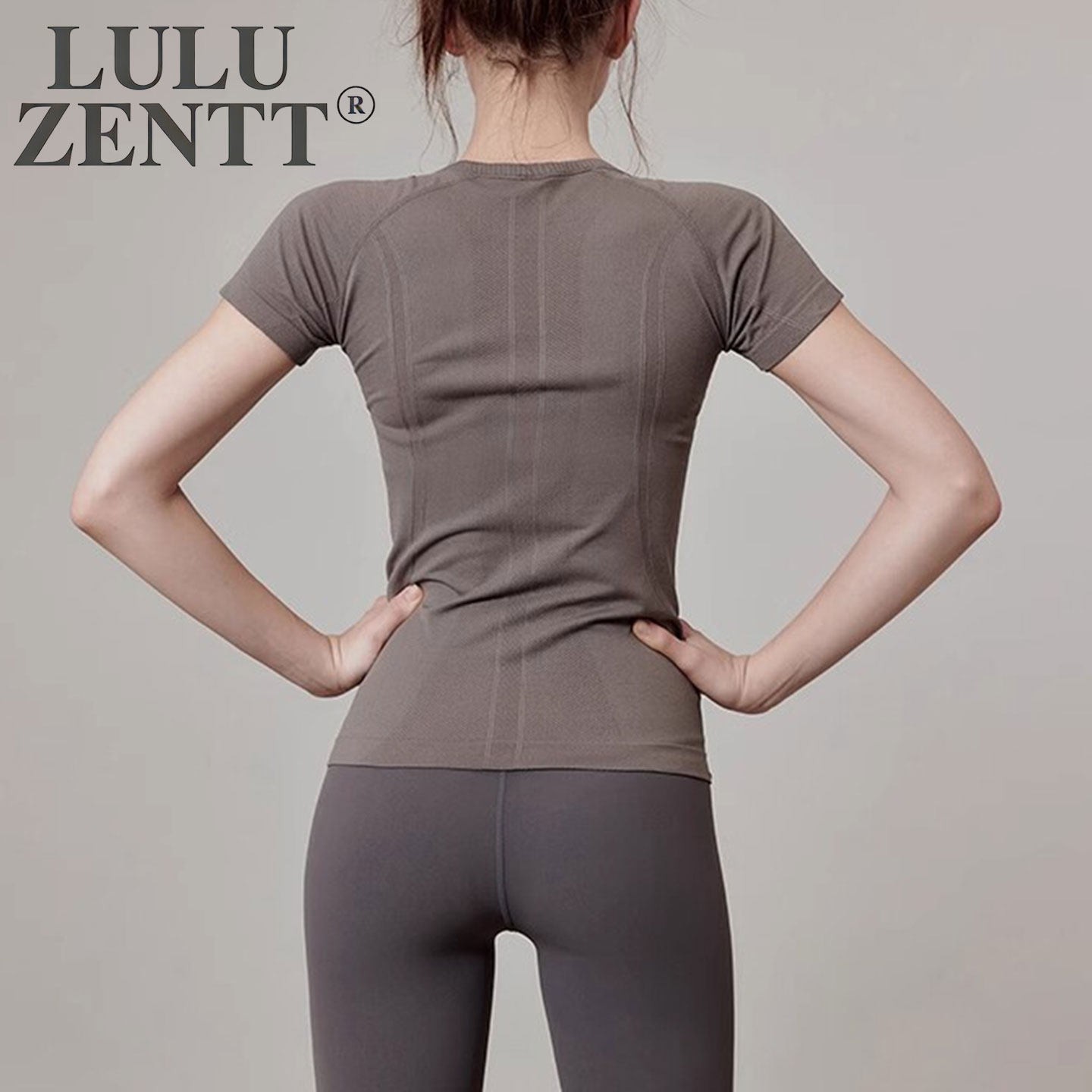 lulu zentt 瑜伽服女速干吸汗普拉提训练服短袖健身上衣运动套装
